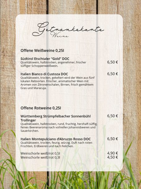 Weinkarte